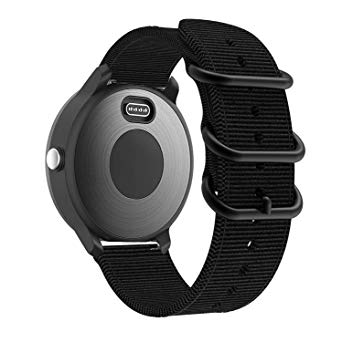 BIGTANG Compatible for Garmin Vivoactive 3 Watch Band, 20mm Woven Nylon Strap for Garmin Forerunner 645/Forerunner 245/Samsung Galaxy 42mm/Galaxy Watch Active 40mm Smart Watch- Black