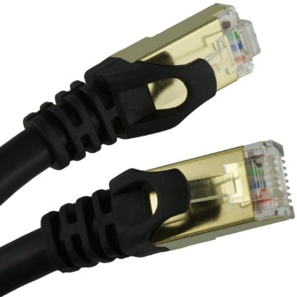 Network Cable Cat7 (6.5ft/2m) - SSTP/RJ45 Ethernet Patch Cord - 10 Gigabit/Sec High Speed LAN & Broadband Internet, Network Connection and Networking with Computer, Modem, Router & Switch