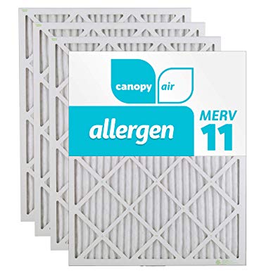 Canopy Air MERV 11 , Allergen Protection Air Filter for a Healthy Home, 20x25x1, (Pack of 4)
