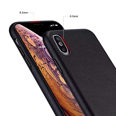 iPhone x Case iPhone Xs Case Rejazz Anti-Scratch iPhone x Cover iPhone Xs Cover Genuine Leather Apple iPhone Cases for iPhone x/xs (5.8 Inch)(Black)