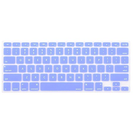 Mosiso Keyboard Cover for Macbook Pro 13 Inch, 15 Inch (with or without Retina Display, 2015 or Older Version) Macbook Air 13 Inch, Serenity Blue