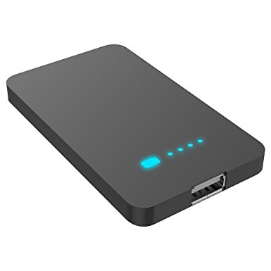 Power Bank, 2400mAh [Travel] [Camping] [Climbing] Slim Ultra thin Compact Portable External Battery with High-Speed quick Charging for iPhone, iPad, Samsung, and LG Smart Phones (Black)