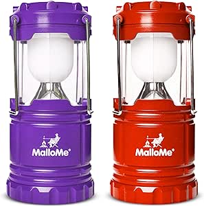 MalloMe Lanterns Battery Powered LED Camping Lantern Emergency Hurricane Lights Portable Camp Tent Lamp Light Operated at Home, Indoor, Power Outages