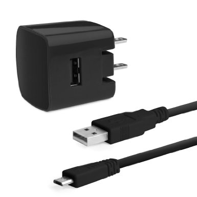 Delton CORE 1AMP 2PC Home Charger Kit for All Micro USB Devices (Black)