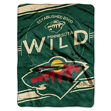 Officially Licensed NHL "Stamp" Plush Raschel Throw Blanket, 60" x 80"