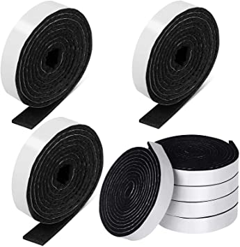 1/2 x 60 Inch Felt Strips with Adhesive Backing Self-Stick Heavy Duty Felt Tapes Polyester Felt Strip Rolls for Protecting Furniture and Freedom DIY Adhesive (Black,8 Rolls)