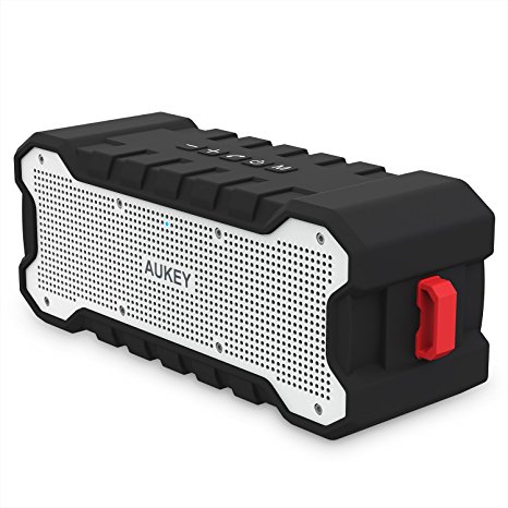 AUKEY Bluetooth Speaker with 30-Hour Playtime, Enhanced Bass, Water Resistant Wireless Speaker for iPhone, iPad, Samsung & More (SK-M12, Black)