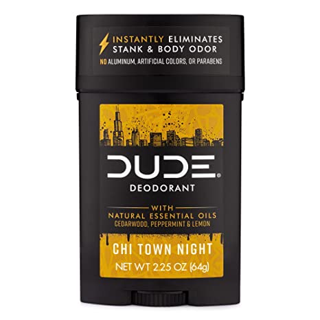 Dude Natural Deodorant Stick, Chi Town Night, 2.25 Ounces