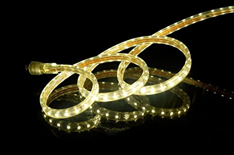 CBConcept UL Listed, 16.4 Feet,Super Bright 4500 Lumen, 3000K Warm White, Dimmable, 110-120V AC Flexible Flat LED Strip Rope Light, Commercial Grade, Indoor Outdoor use, Ready to Plug n Shine
