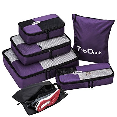 TripDock Various Packing Cubes 6 Set Lightweight Travel Luggage Organizers