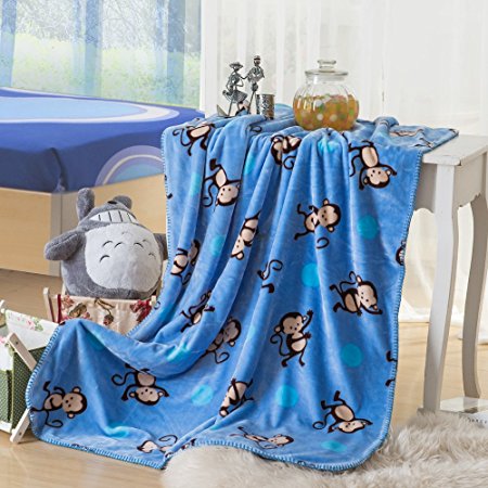 Printed Double Sides Thick Animal Gold Mink Fleece Super Soft Baby Toddler Boys Girls Blanket Throw