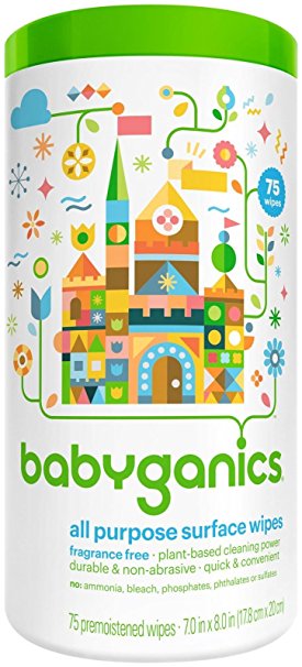 Babyganics All Purpose Wipes, Fragrance Free, 75 ct