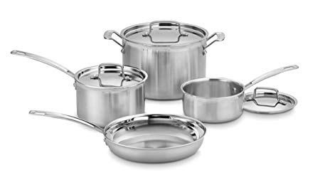 Cuisinart MCP-7N MultiClad Pro Stainless-Steel Cookware 7-Piece Cookware Set