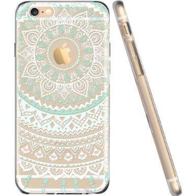 iPhone 6 Plus Case,iPhone 6s Plus Case, LUOLNH Totem Series Mandala TPU Silicone Skin Case Cover Phone Case Case Bumper for iPhone 6 6s Plus (5.5 inch)(Mint)