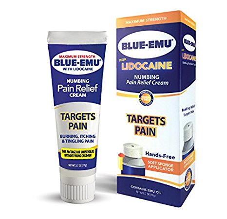 Blue Emu Blue-emu lidocaine pain relief cream non-child resistance cap, Odor Free, 2.7 Ounce