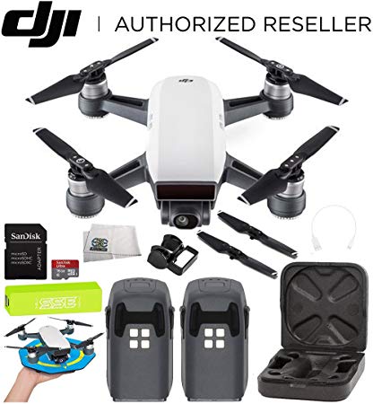 DJI Spark Portable Mini Drone Quadcopter Essential Palm Landing Pad Bundle (Alpine White)