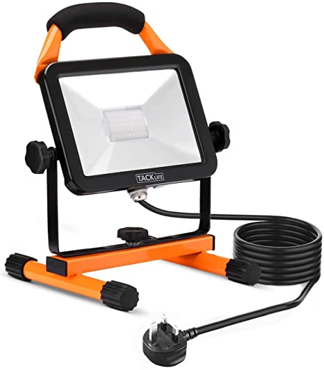 Work Light, TACKLIFE LWL2A 30W LED Spotlight, 2430LM, IP65, 5000K, Rotatable 360 ° Horizontally and 270 ° Vertically, Working Time 30,000h[Energy Class A     ]