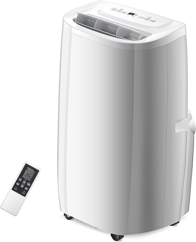 R.W.FLAME 14,000 BTU Portable Air Conditioner with Remote Control, Portable AC Unit for Room Up to 700 Sq.Ft, 3-in-1 Air Conditioner with Digital Display,24Hrs Timer,Installation Kit for Home, White