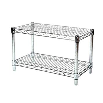 14" d x 30" w Chrome Wire Shelving with 2 Shelves