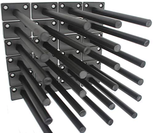24 Pcs 6" Black Solid Steel Floating Shelf Bracket Blind Shelf Supports - Hidden Brackets for Floating Wood Shelves - Concealed Blind Shelf Support – Screws and Wall Plugs Included