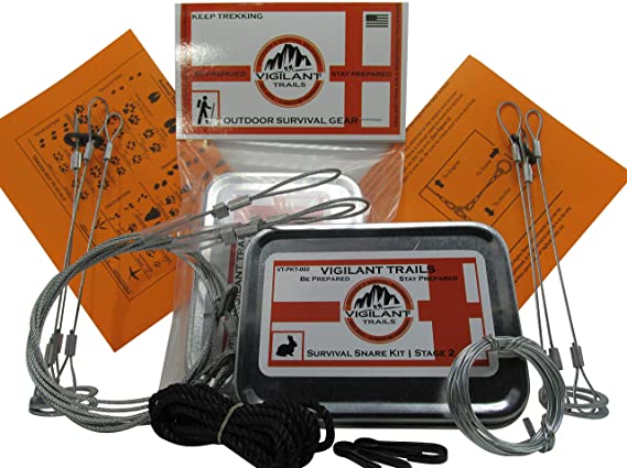 Vigilant Trails® Pocket/Survival Snare Traps - Stage 2 | Includes Patent Pending Snare Triggers - Increase Your Odds at Harvest | All Weather-Always Working