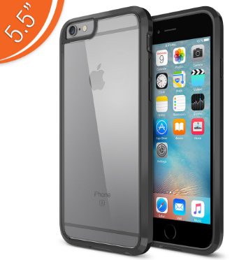 iPhone 6S Plus Case Trianium Clear Cushion iPhone 6 Plus Clear Case Bumper 55 InchScratch Resistant Shock-Absorbing Hard Back Panel For Apple iPhone 66S Plus 20142015 - Jet Black