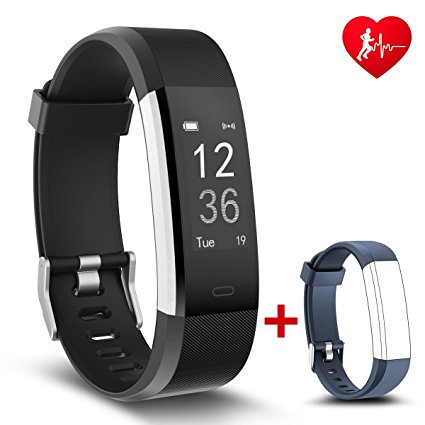 Best Fitness Tracker, NAKOSITE RAM2433 Activity Tracker Pedometer Watch Smart Bracelet with HEART RATE, Step, Calorie, Sleep, Distance. Bluetooth 4.0 for Android 4.4 or IOS 7.0 and above ONLY. SMS