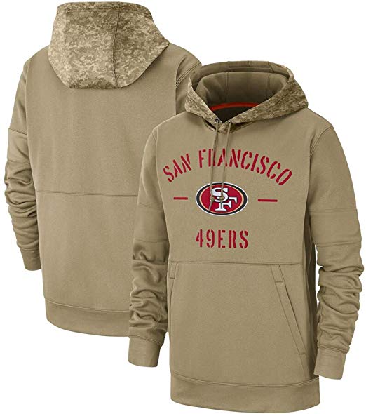 Dunbrooke Apparel San Francisco 49ers Men's 2019 Salute to Service Sideline Therma Pullover Hoodie - Tan M