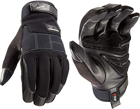 Men's FX3 Extreme Dexterity Leather Palm Work Gloves, Touchscreen, Large (Wells Lamont 7804)