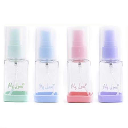 Empty Spray Bottles 35ML - 1.2 OZ Plastic Clear Mini Travel Bottle TSA Approved With Fine Mist Sprayer, Refillable Perfume Atomizer Leak Proof, Use for Liquid, Perfume, Aromatherapy (35ML - 4Pack)