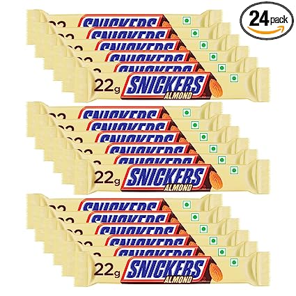 Snickers Almond Filled Chocolates - 22g Bar (Pack of 24)