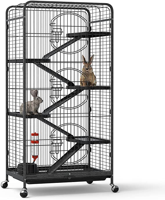 YINTATECH 52-inch Metal Ferret Chinchilla Rat Cage Small Animal Cage with Rolling Stand Indoor Outdoor for Squirrel/ Guinea Pig/ Bunny/ Cat/ Sugar Glider/ Rabbit