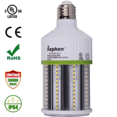 Dephen LED Corn Bulb,15 Watt(120W Replacement )1650LM 5000K White Screw Base(E26) Daylight Area/Street Lighting, AC100-277V 360 Degree Flood Light