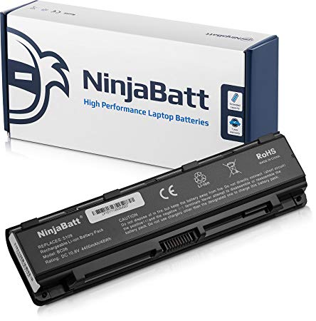 NinjaBatt Laptop Battery for Toshiba PA5109-1BRS PA5110U-1BRS PA5108U-1BRS Satellite C50 C55 PABAS272 PABAS271 PABAS273 - High Performance [6 Cells/4400mAh/48wh]