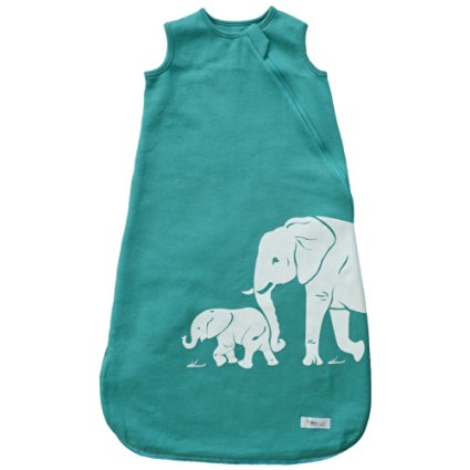 Wee Urban Cozy Basics Unisex Toddler Sleep Bags - Aqua Elephants: 18-36 months