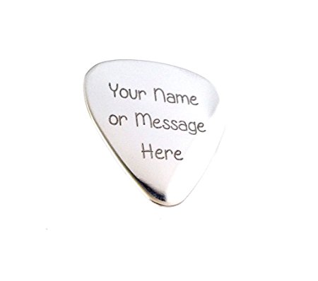 Guitar Pick - Custom Any Message - Personalized Stainless Steel Guitar Pick