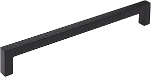 Amerock BP36908FB | Matte Black Cabinet Pull | 7-9/16 inch (192mm) Center-to-Center Cabinet Handle | Monument | Furniture Hardware