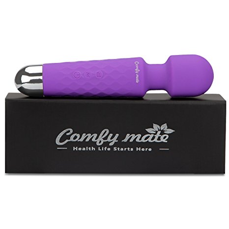 Rechargeable Handheld Personal Wand Massager: Wireless & Waterproof - Powerful Multi Speed Vibration - Whisper Quiet - Cordless - Mini - Purple