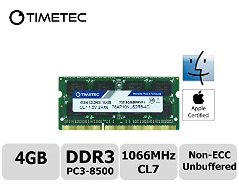 Timetec Hynix IC Apple 4GB DDR3 PC3-8500 1066MHz memory upgrade for iMac 20 inch /21.5 inch/24 inch /27 inch, MacBook Pro 13 inch/ 15 inch/ 13 inch, Mac mini 2009 2010 (4GB)