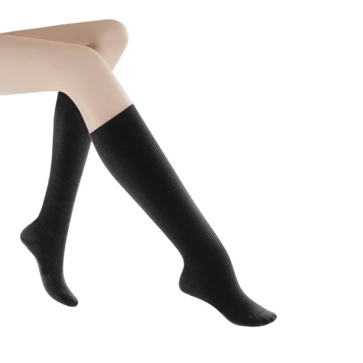 Women's Casual Cotton 15-20mmHg Closed Toe Knee High Sock Size: B (7.5-9.5), Color: Black 99