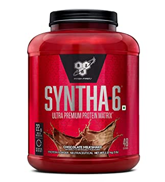 BSN Syntha 6 Protein Powder - 5 lbs, 2.27 kg (Chocolate Milkshake), Premium Protein Matrix (Whey Protein, Micellar Casein), for Muscle Recovery. Vegetarian.