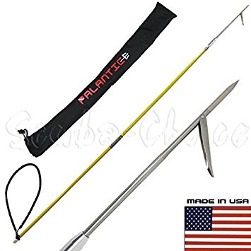 Scuba Choice SCPSS1-02-06B 6 feet ravel Spearfishing 2Piece Fiber Glass Pole Spear Single Barb Tip w/ Bag