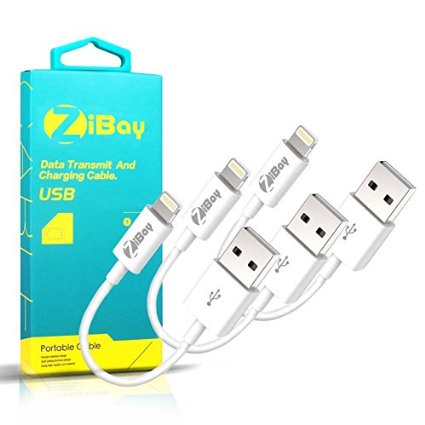 ZiBayTM 3 PACKS USB ChargingSync Data Cable 4 Inches for iPhone 6  6 Plus iPhone 5  5S  5C iPad Mini iPad Air iPod touch 5 iPod Nano 7 Compatible with all IOS 3 PACKS