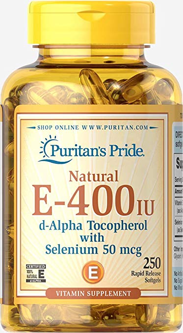 Puritan's Pride Vitamin E-with Selenium 400 IU/50 mcg Natural-250 Softgels