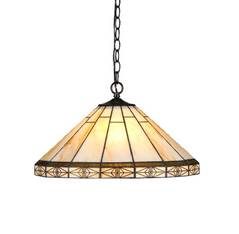 Chloe Lighting CH31315MI18-DH2 Belle Tiffany-Style Mission 2-Light Ceiling Pendant with 18-Inch Shade