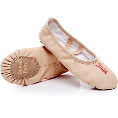 DubeeBaby Girls Leather Ballet Shoes Slippers,Split Sole Flats for Toddlers