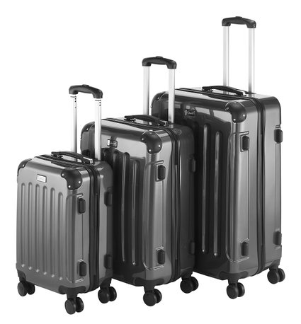 VonHaus 3-Piece TSA Luggage Set made from ABS and Polycarbonate - Large Medium and Carry On Suitcase with Wheels Lock and Telescopic Handle