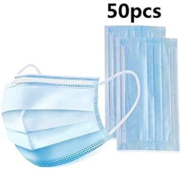 50Pcs Disposable Filter Mask 3 Ply Earloop Medical Dental Surgical Hypoallergenic Breathability Comfort Breathable Beauty Medical Dust Mask