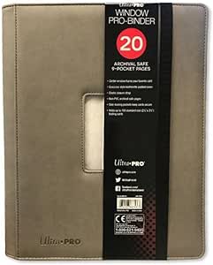 Ultra Pro Premium PRO-BINDER Padded Leatherette 9-Pocket Album with Center Window for Pokemon, YuGiOh, Magic Cards and Photocards! Also for Baseball & Sports Cards! Gray