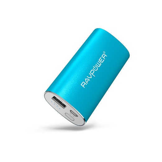 RAVPower Portable Charger 6700mAh External Battery Pack 24A Output 2A Input iSmart Technology - Blue